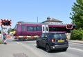 East Midlands Railway Turbostar 170530 crosses Tutbury and Hatton level crossing