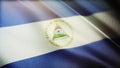 4k Nicaragua National flag wrinkles wind in Nicaraguan seamless loop background.