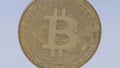 4K Physical metal golden Bitcoin and Ripplecoin currency on white background-Dan