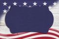 USA frame with illustration red, white and blue USA flag stars and stripe Royalty Free Stock Photo