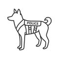 K9 police dog linear icon