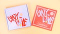 K-pop group Itzy CRAZY IN LOVE 1st Album on yellow background. Special edition music CD. South Korean girl group Itzy. Space for