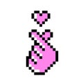 K pop love symbol pixel art icon Korean hand heart