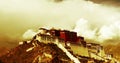 4k Potala in Lhasa,Tibet,time lapse of puffy cloud mass.