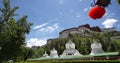 4k Potala & white stupa in Lhasa,Tibet.