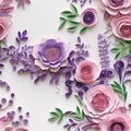 Pink And Purple Quilling Flower: Detailed Texture For Interior Decor Royalty Free Stock Photo