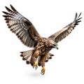 8k Resolution Brown Hawk Flying: Multilayered Realism And Mythological References