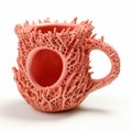 8k Resolution Coral Dome Mug With Poured Tangled Nests