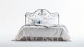 Elegant Iron And Wood Headboard With Rococo Whimsy Design