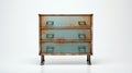 Retro Chest Of Drawers: Blue And Teal Rusty Debris Style