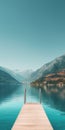 8k Resolution Italian Landscape: Pier And Mountains In A Serene Lake