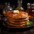 8k Resolution Pancake Plate: Rustic Scenes With Bold Colors Royalty Free Stock Photo