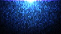 8K Random Binary Code Abstract Background in Blue Color Theme with Gradient Light ver.1