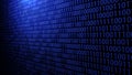 Random Binary Code Background in Blue Color Theme with Gradient Light ver.3 Royalty Free Stock Photo
