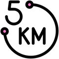 5K run icon, Marathon related vector Royalty Free Stock Photo