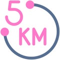 5K run icon, Marathon related vector Royalty Free Stock Photo