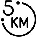 5K run icon, Marathon related vector Royalty Free Stock Photo
