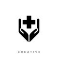 hand CROSS logo design symbol Royalty Free Stock Photo