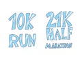 10k and 21k run text isolated. Vector text