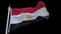 4k seamless egypt flag waving in wind.alpha channel included.