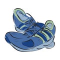 Running Shoes Vector Sign and Illustration Royalty Free Stock Photo
