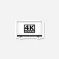 4k sticker icon isolated on white background Royalty Free Stock Photo