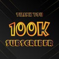 100k subscribers thank you post with speech creative concept and decoration.100k subscribers banner. vector illustration.