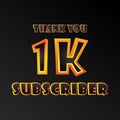 1k subscribers thank you post with speech creative concept and decoration.