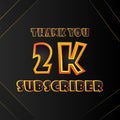 2k subscribers thank you post with speech creative concept and decoration.