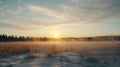 8k Sunrise In Snowy Field Sublime Wilderness In Rural Finland