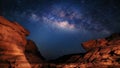 4K Time lapse of milky way and sunrise over Sam Pan Bok canyon, Ubon Ratchathani, Thailand