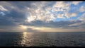 4K Time lapse sunset or sunrise landscape Amazing light of nature cloudscape sky and Clouds moving away rolling .