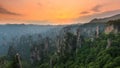 4K Time lapse of Zhangjiajie national park at sunset, Wulingyuan, Hunan, China