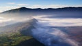 4K Timelapse of morning mist at Cemoro Lawang village, Bromo volcano, Indonesia