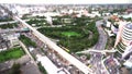 4K Top view bangkok City tilt shift