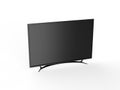 4K TV flat screen lcd or oled mockup, black high definition led plasma television on isolated white background