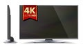 4k TV Vector Screen. Ultra HD Resolution Format. Modern LCD Digital Wide Television Plasma Concept. Isolated