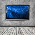 4K TV on the wall isolated