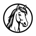 32k Uhd Black And White Horse Head Logo Illustration