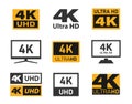 4k UHD display resolution icons, 4k Ultra Hd screen specifications