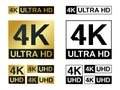 4k Ultra Hd icon. Vector 4K UHD TV symbol of High Definition Royalty Free Stock Photo