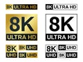 8k Ultra Hd icon. Vector 8KUHD TV symbol of High Definition