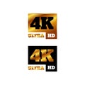 4K Ultra HD logo symbol 4K UHD sign mark Ultra High definition resolution on the square shape icon vector