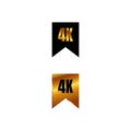 4K Ultra HD logo symbol 4K UHD sign mark Ultra High definition resolution on the square shape icon vector