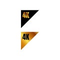 4K Ultra HD logo 4K UHD sign mark Ultra High definition resolution symbol placed in the corner of the frame icon vector