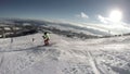 4K Ultra UHDTV 3840X2160: Skier goes down by hill