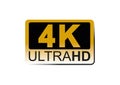 4K Ultra Hd Logo in Yellow and Black Royalty Free Stock Photo