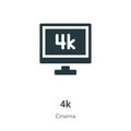 4k vector icon on white background. Flat vector 4k icon symbol sign from modern cinema collection for mobile concept and web apps Royalty Free Stock Photo