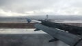 4k Shot From an Airplane Landing during a Storm at San Francisco Airport SFO