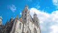 video of the Cathedral of Vienna, Austria with a blue sky and clouds